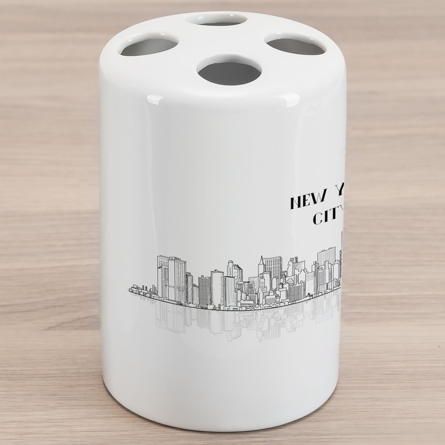 NYC Ceramic Toothbrush Holder, New York City American Landmarks