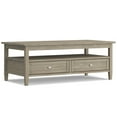 thumbnail image 3 of WyndenHall  Norfolk Wood Transitional Coffee Table - 48 Inches wide Distressed Grey Stained,Lacquer, 3 of 5