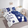 thumbnail image 5 of jejeloiu Kawaii Puppy Dogs 7-Piece Bedding Comforter Set,Pet Dog Paws King Bedding Sets,White Blue Bed Sheets For Girls Boys,Ultra Soft Home Decor Reversible, 5 of 8