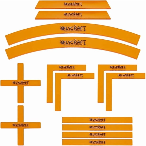Juego de 14 piezas: Plantilla de zona de despliegue, regla acrílica naranja, marcador de objetivos, herramienta de medición, accesorio para juegos.