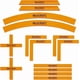 thumbnail image 1 of Juego de 14 piezas: Plantilla de zona de despliegue, regla acrílica naranja, marcador de objetivos, herramienta de medición, accesorio para juegos., 1 of 5