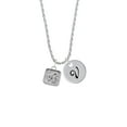 thumbnail image 2 of Delight Jewelry Silvertone Love Square - Square Seal Silvertone Script Initial Disc - V - Charm Necklace, 20"+3", 2 of 4