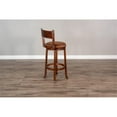 thumbnail image 4 of Home Square 30" Mahogany Wood Swivel Barstool in Dark Chocolate - Set of 2, 4 of 8