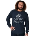 thumbnail image 5 of I Shoot People Camera Photography Pun Long Sleeve TShirt Men Women Brisco Brands X, 5 of 6