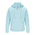thumbnail image 5 of Fgnfyis Mens Autumn and Winter Semi Zipper Fashion Casual Loose Stitching Solid Color Hooded Sweater Top Mens Hoodie Sky Blue M, 5 of 6