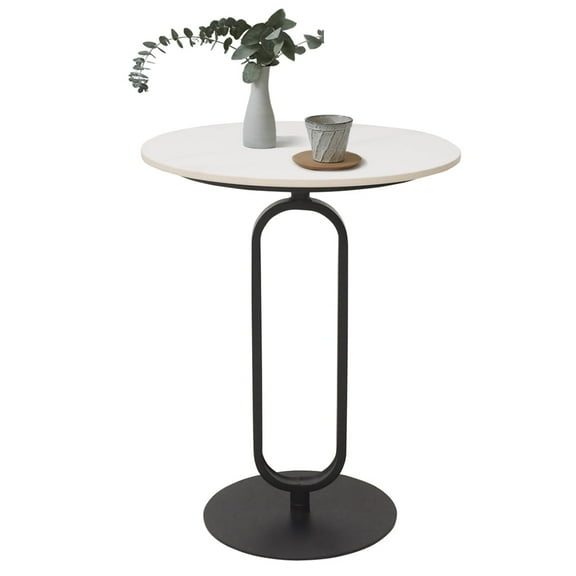 Cre Cra Modern Marble Bar Round Table Modern Sofa Side End Table Coffee Tray Side Desk for Couch Living Room Bedroom