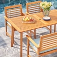 thumbnail image 5 of Waimea Honey 4-Piece Slatted Eucalyptus Wood Patio Dining Set with Bench and Cushion per SET, 5 of 6