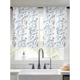 thumbnail image 2 of Light Blue Grey Botanical Sheer Curtains 54 Inch Length 2 Panels Set Window Treatments, Spring Floral Summer Farmhouse Rod Pocket Semi Curtains for Living Room/Bedroom/Kitchen Décor, 104"W x 54"L, 2 of 7