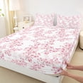 thumbnail image 3 of Manfei Cherry Blossom 4 Pieces Queen Sheet Sets,Japanese Flower Ultra Soft Flat Sheet,Pink White Queen Fitted Sheet,Breathable Floral Bedroom Decorative, 3 of 7