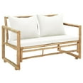 thumbnail image 1 of vidaXL 2 Seater Garden Sofa with Cushions Bamboo, 1 of 5