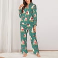 thumbnail image 2 of Yiaed Yachts And Buoys Print Pajamas Women's Long Sleeve Sleepwear Soft Button Down Loungewear Pjs Lounge Set Nightwear Womens Pajama Pants-XX-Large, 2 of 7