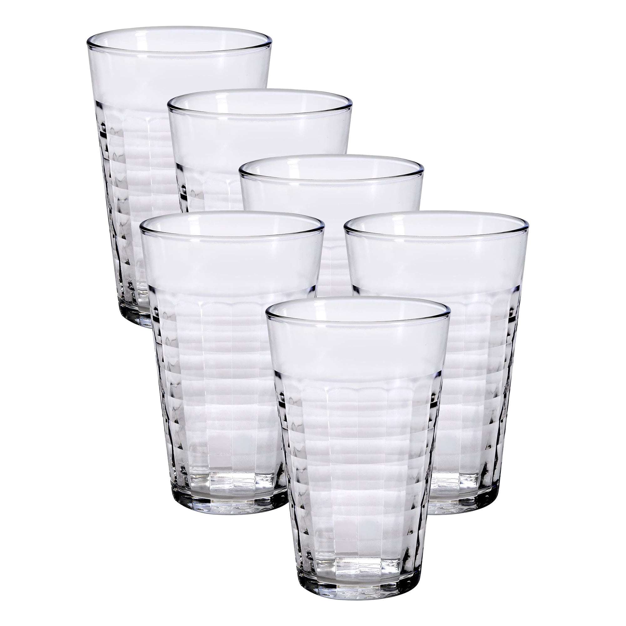 Duralex Prisme 17.5 Oz Clear Tempered Glass Tumbler Drinking Glasses