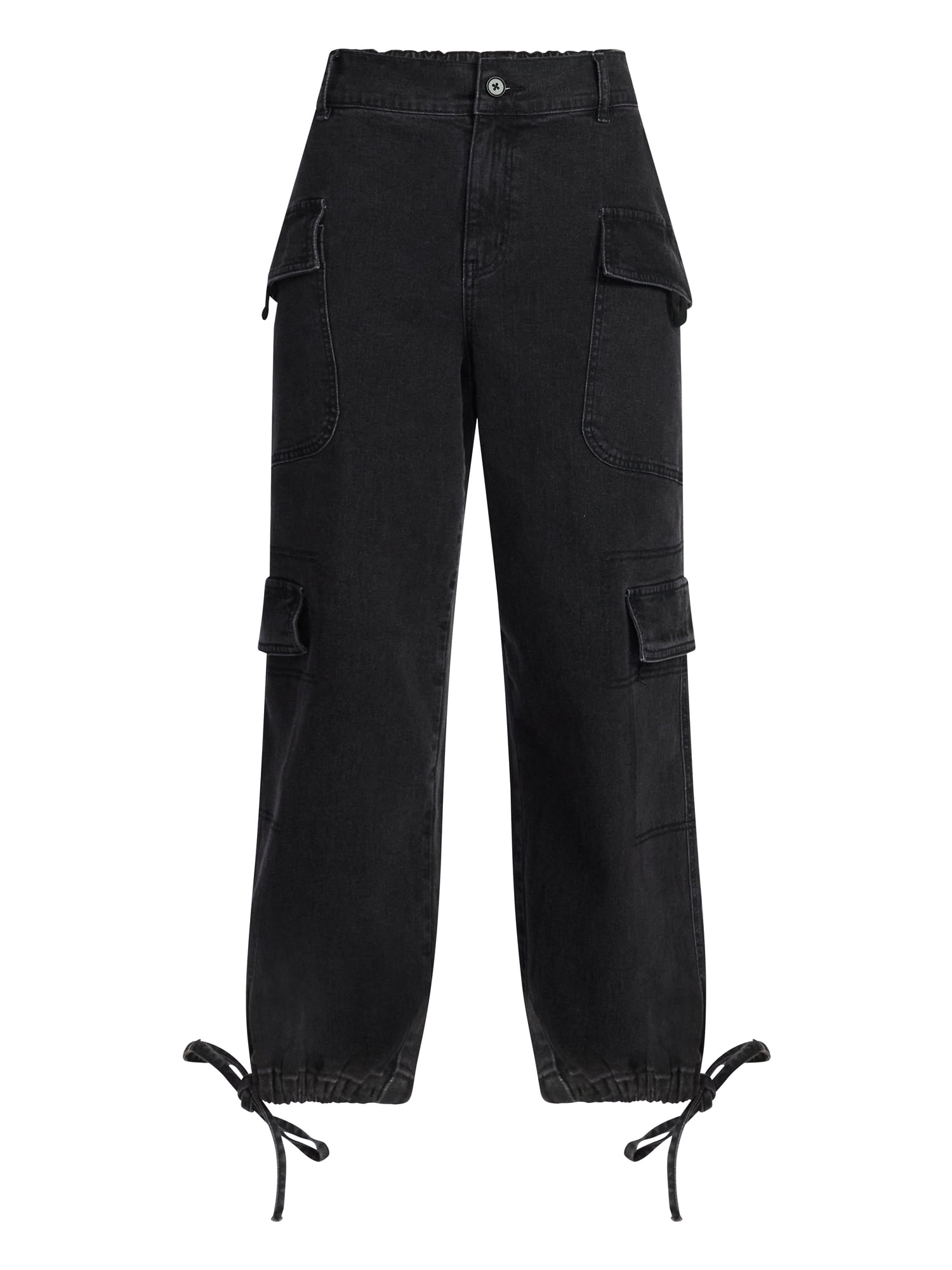 Madden NYC Women's Denim Cargo Joggers, 28" Inseam, Sizes XXS-XXL