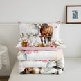 thumbnail image 5 of Erosebridal Animal Horse Bedding Twin Comforter Set,Western Cowgirl Down Comforter,Pink Flower Bedding Sets Twin with Comforter,Lightweight Female Bedroom Decor,Reversible,2-Piece, 5 of 8
