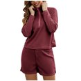 thumbnail image 1 of Puntoco Pijamas De Mujer Pantalones Cortos De Manga Larga Ropa De Hogar Conjunto De Dos Piezas De Punto Puntoco Puntoco-7682, 1 of 6