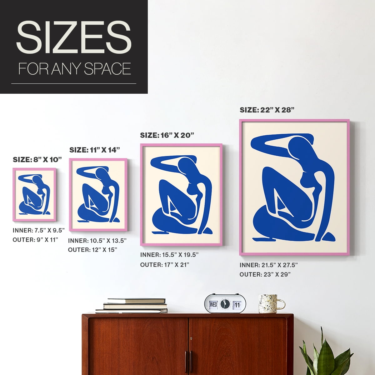 Matisse CXCV Framed Print in Pink Solid Wood 8 x 10 Framed Print