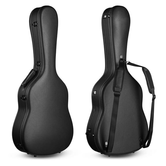 Yescom Ultralight EPP Acoustic Guitar Case with Headstock Protector 40/41 Inch Hard Shell Carrying Case with Shoulder Straps for Gig Travel Black