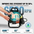 thumbnail image 3 of KFFKFF Gas-Powered Backpack Leaf Blower, 63CC Engine, 1.89L Tank, Delivers 1110CFM & 220MPH, Perfect for Garden Maintenance, Clearing Leaves & Snow, 3 of 9