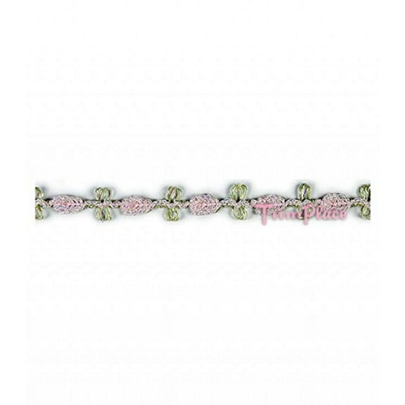 SPARKLE PINK/GREEN 3/8 INCH ROSE TRIM