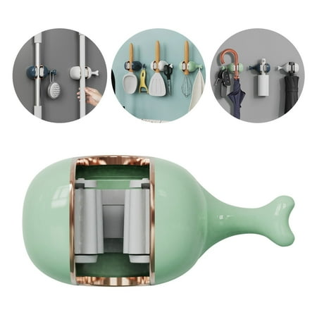 

Tozuoyouz Mop Hook Hanger Perforation-Free Wall Hanging Toilet Mop Storage Rack Adhesive Strong Fixed Clip Clip Green