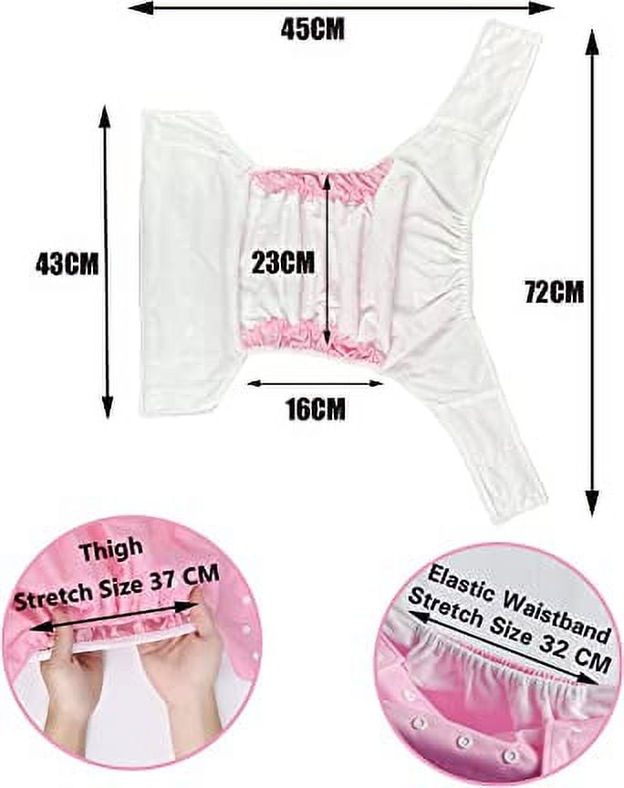 CutiePlusU Adult Cloth Diaper Washable Adult Pocket Nappy Cover Adjustable Reusable Breathable Leak Free Pink