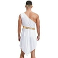 thumbnail image 3 of TiaoBug Men’s Sleeveless One Strap Dress with Sequin Headband Roman Senator Grecian God Costumes Burgundy XL, 3 of 6