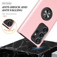 thumbnail image 3 of Compatible with Galaxy S23 Ultra Case with Ring Stand 360° Rotate Magnetic Kickstand Phone Case Fashion Slim Soft TPU Shockproof Bumper Camera Protection Case for Galaxy S23 Ultra, Pink, 3 of 14