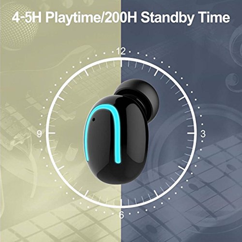 Single Wireless Earphone, Single Mini Invisible Bluetooth Headset Hands-Free with USB Charger Car Headphone Bluetooth Earbud for iPhone, Android - image 3 of 7