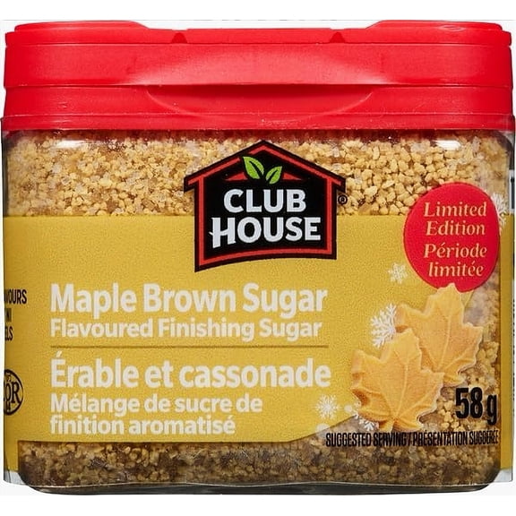Club House Maple Brown Sugar Finishing Sugar, Breakfast & Baking Topping, 58g (2oz)