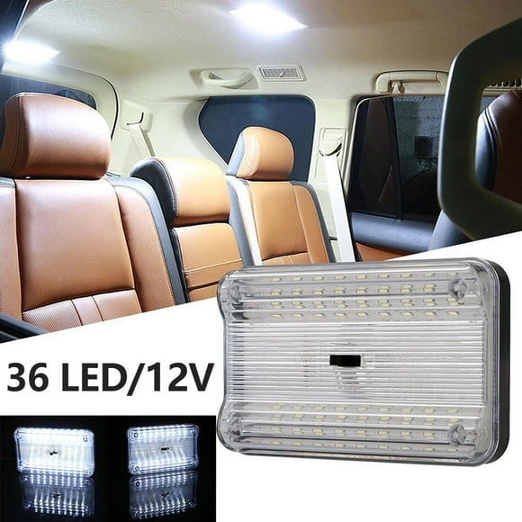 AMERTEER Car Interior Roof Lights 12V 36 LED Bulbs White Vehicle Ceiling LED Lighting Lamp Car Dome Reading Light with On/Off Switch for Car Camper Van