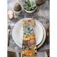 thumbnail image 2 of Fall Pumpkin Cloth Napkins Set of 8 Reusable Dinner Napkins, Maple Leaves Thanksgiving Gnomes Farmhouse Cart Cocktail Napkin Washable Table Napkins for Wedding/Holiday Party/Baby Shower 20"x20", 2 of 7