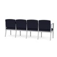 thumbnail image 3 of Amherst Steel Reception Waiting 4 Seat Tandem Seating / Silver Steel / Navy Blue, 3 of 3