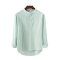 thumbnail image 1 of Camisas de hombre Camisa de algodón Camisa henley Camisa casual ajustada Camisas, 1 of 5