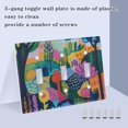 thumbnail image 3 of Yayeee Toggle Light Switch Wall Plate 2-Gang 4.56"x4.48" Decorative Outlet Cover, Art Plants, 3 of 7