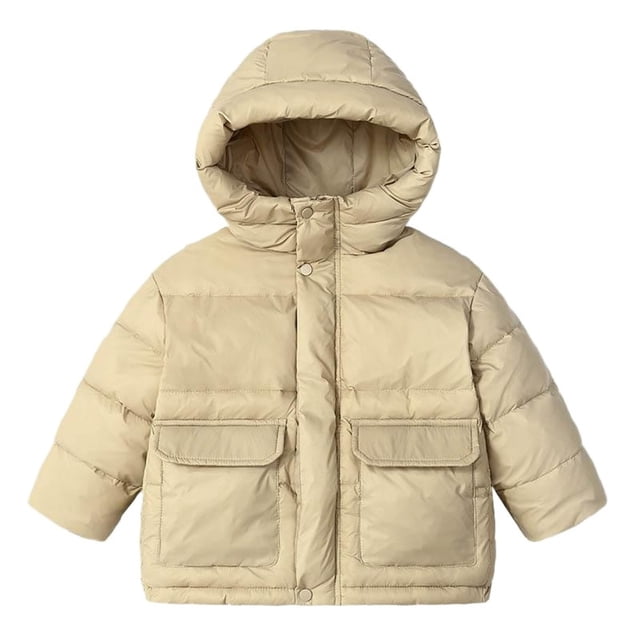 Jackets for Girls, Casual Solid Color Thick Hooded Warm Mid-Long Winter Down Jacket, Kids' Jacket