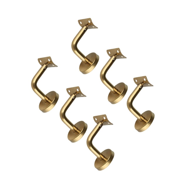 Maoww 6Pcs Hand Rail Brackets for Stairs Banister Building Hand Support Railing Arc Support Plate 6x6x5cm