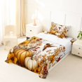 thumbnail image 5 of Manfei Rustic Brown Hummingbird Twin Sheets,Thanksgiving Pumpkin Print Bedding,3 Pieces,1 Flat Sheet,1 Fitted Sheet and 1 Pillowcase, 5 of 6