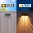 thumbnail image 4 of HIBIBUD Solar Fence Lights,12 Pack Deck Light,Led Lights Warm White Outdoor Wall Lights,Ip45 Solar Powered Light Waterproof for Backyard/Pool/Railing/Patio/Porch/Step/Outside/Garden (Black), 4 of 7