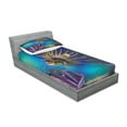 thumbnail image 2 of Ambesonne Ocean Fitted Sheet & Pillow Sham Set, Bubble Fish and Plants, Twinxl, Blue Brown Purple, 2 of 2