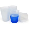 TRAHOO16 oz. Reusable Plastic Stadium Cups, 8 Pack, Made in USA, BPA