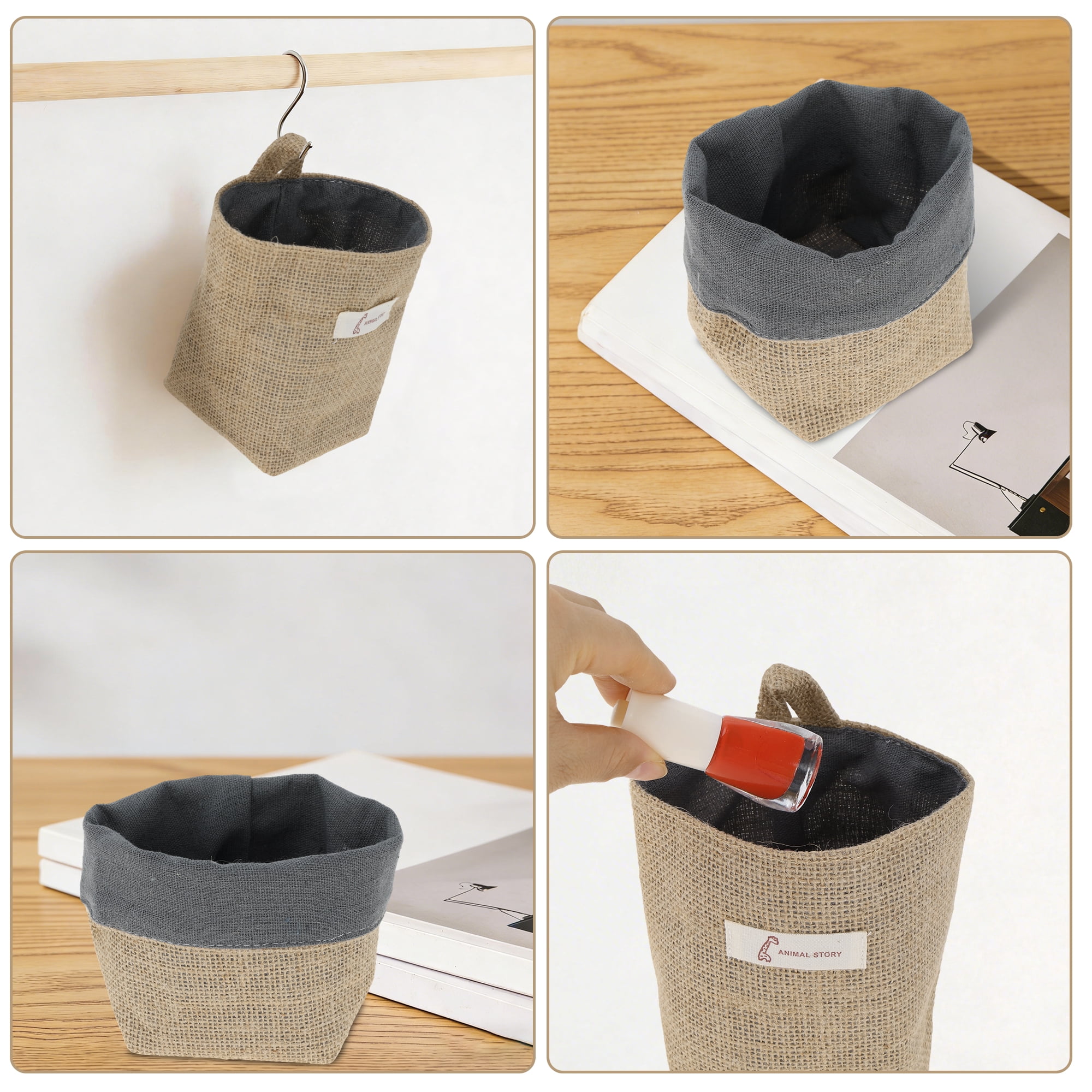 Unique Bargains Simple Reusable Hanging Storage Bags 1 Pc Yellow Brown, Dark Gray