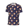 thumbnail image 6 of Wukai Corgi Lying With Moons And Stars Print Men's Short-Sleeved Mesh T-Shirt,Quick-Dry Short Sleeve Workout T-Shirt-X-Small, 6 of 8