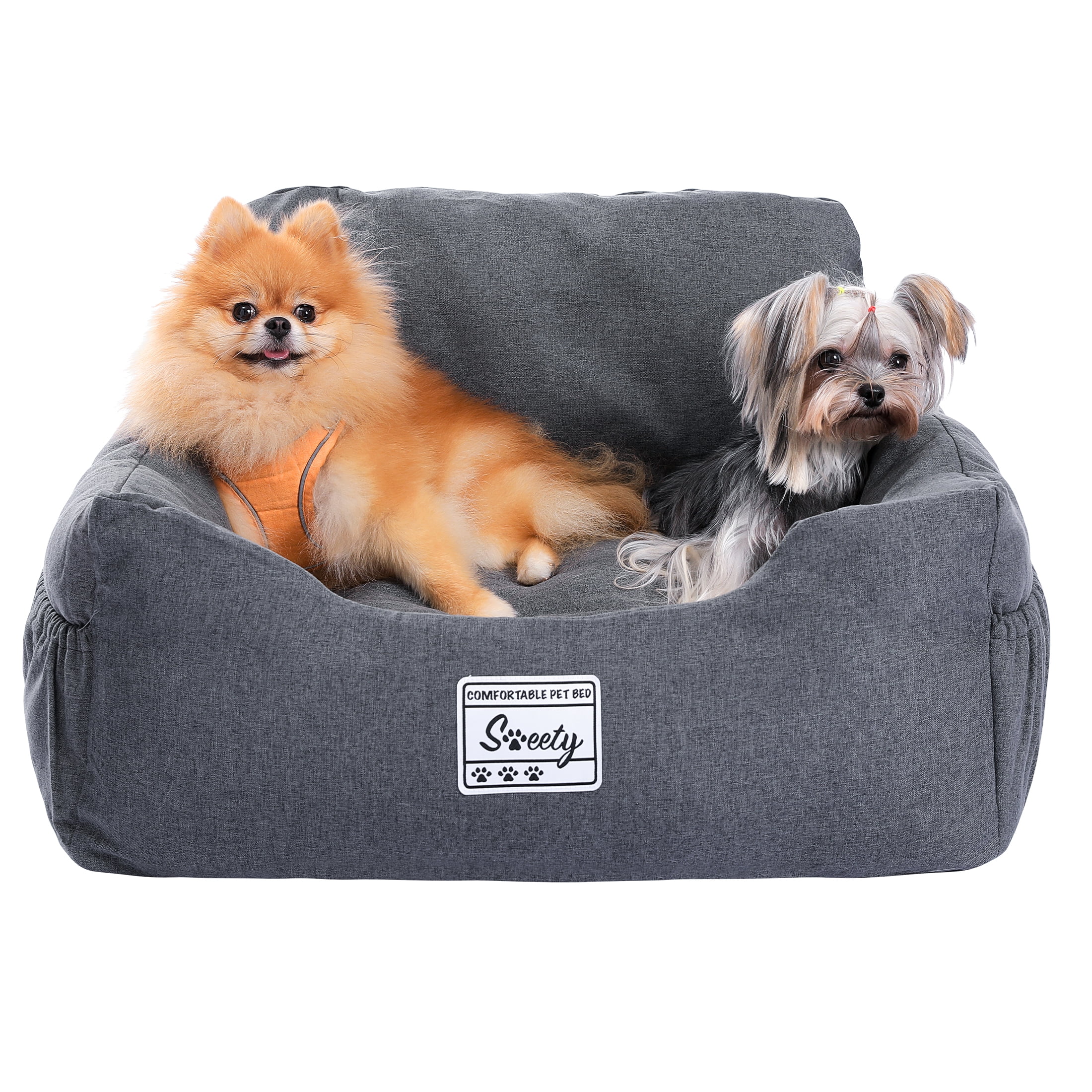 PAWZ Road Pet Booster Seat Dog Car Bed for Medium Dogs up to 55lb,Large
