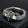 thumbnail image 4 of 12mm 8.66inch Men's Silver Gold Stainless Steel Figaro Chain Bracelet Bangle, 4 of 5