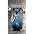 thumbnail image 2 of Ambesonne Nebula Quilted Coverlet 2 Pcs, Astronaut Planets Space, Twin Size, Multicolor, 2 of 2