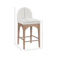thumbnail image 3 of Meridian Furniture Waldorf Cream Chenille Fabric Stool, 3 of 7