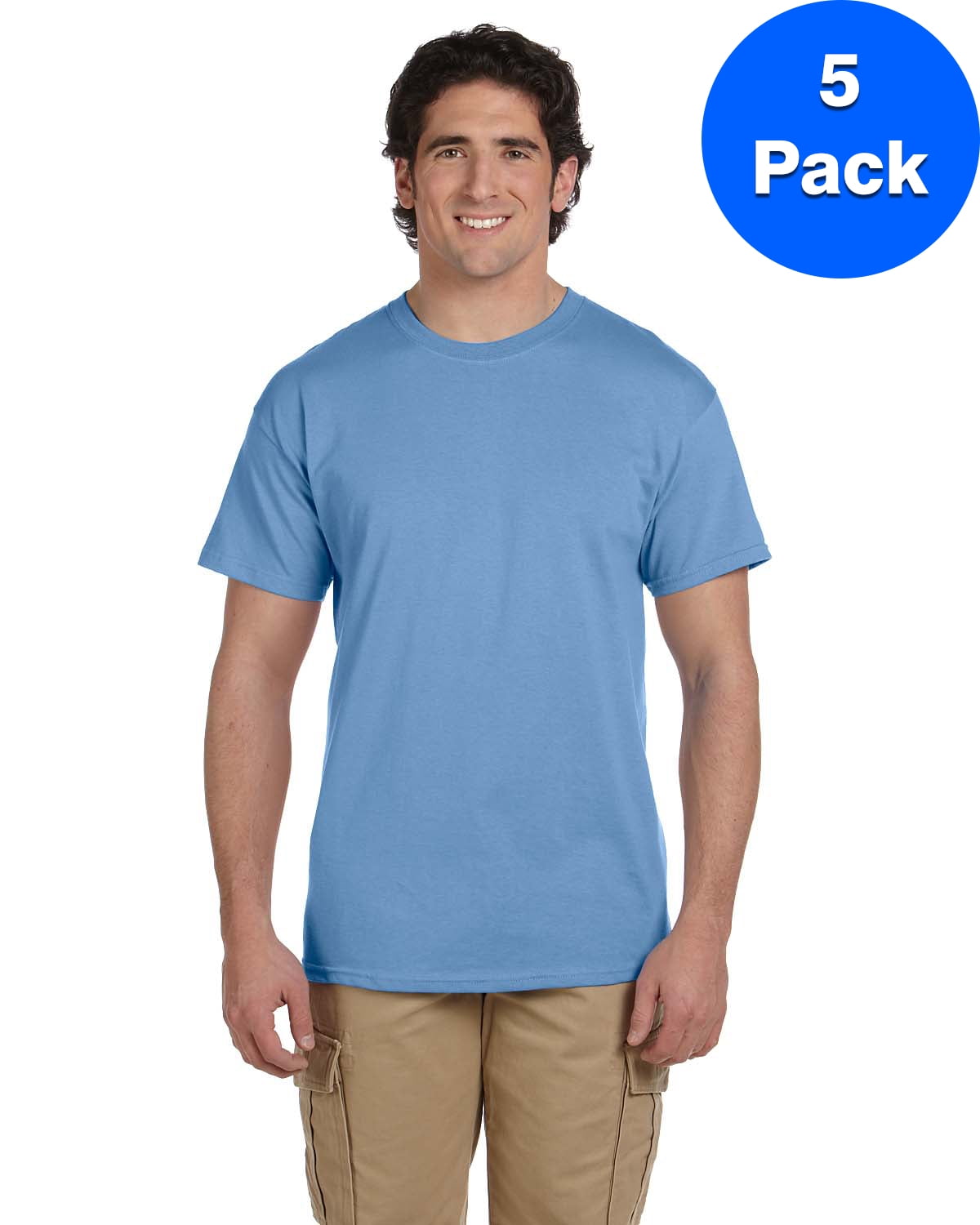 Hanes - Mens 5.2 oz., 50/50 ComfortBlend EcoSmart T-Shirt 5170 (5 PACK) - Walmart.com - Walmart.com