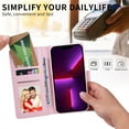 thumbnail image 3 of for iPhone X/XS Leather Phone Case Wallet Gilding Bronzing Rose Flower Butterfly Folio Flip Cover Kickstand, RFID Blocking Card Holder Cash Slot, Magnetic Clasp, Wrist Strap, 3 of 8