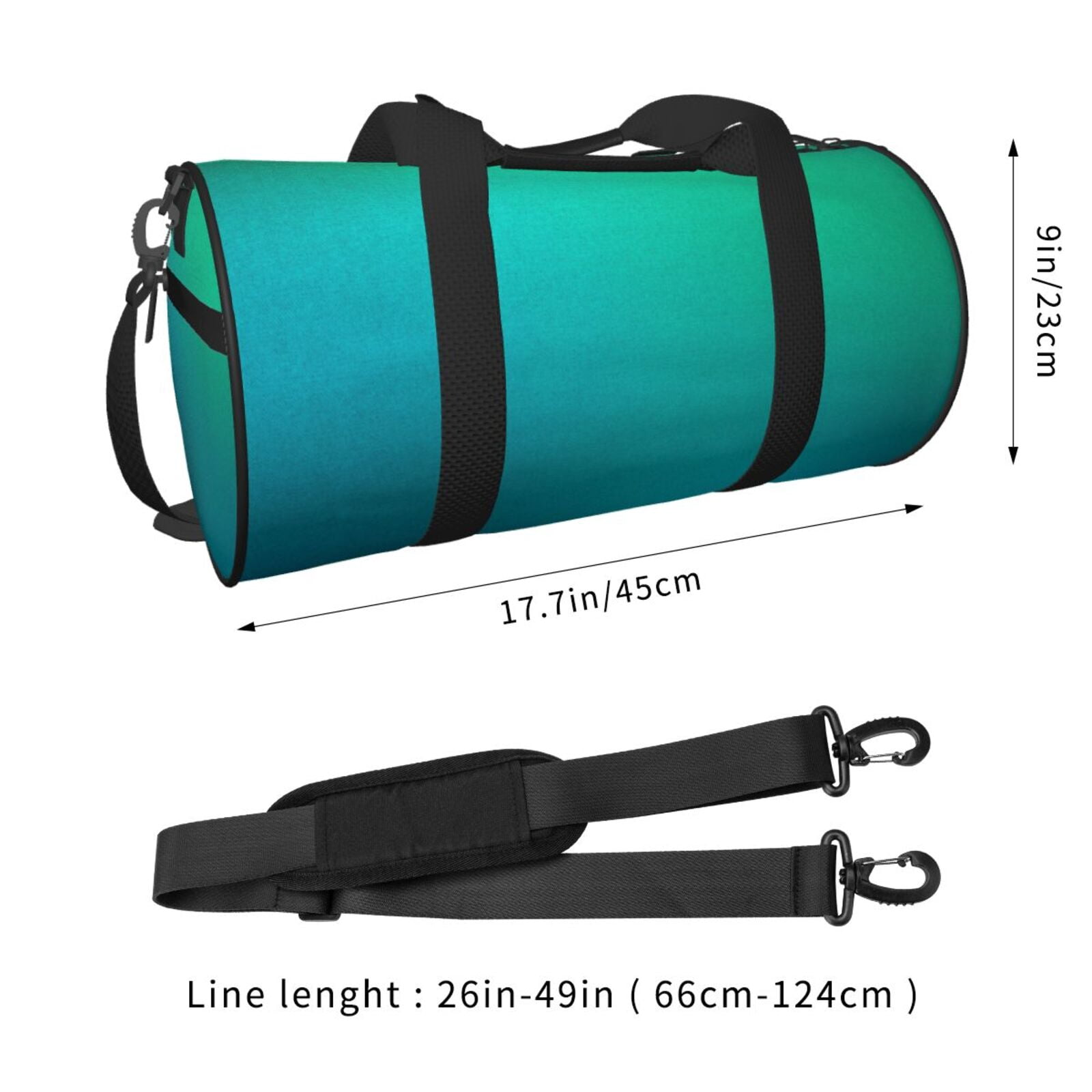 Defioc Green Turquoise Teal for Travel Duffle Bag,Weekender Bag Carry On Tote Bags Hospital Bag Large Capacity Sport Gym Bag for Men Women Fit for Trave, Gym,Weekend