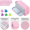 thumbnail image 2 of Estuche para Lápices de Gran Capacidad, Con 5 Agarres para Lápices, Estuche de Gran Capacidad Con 3 Compartimentos, Almacenamiento de Papelería, 2 of 4